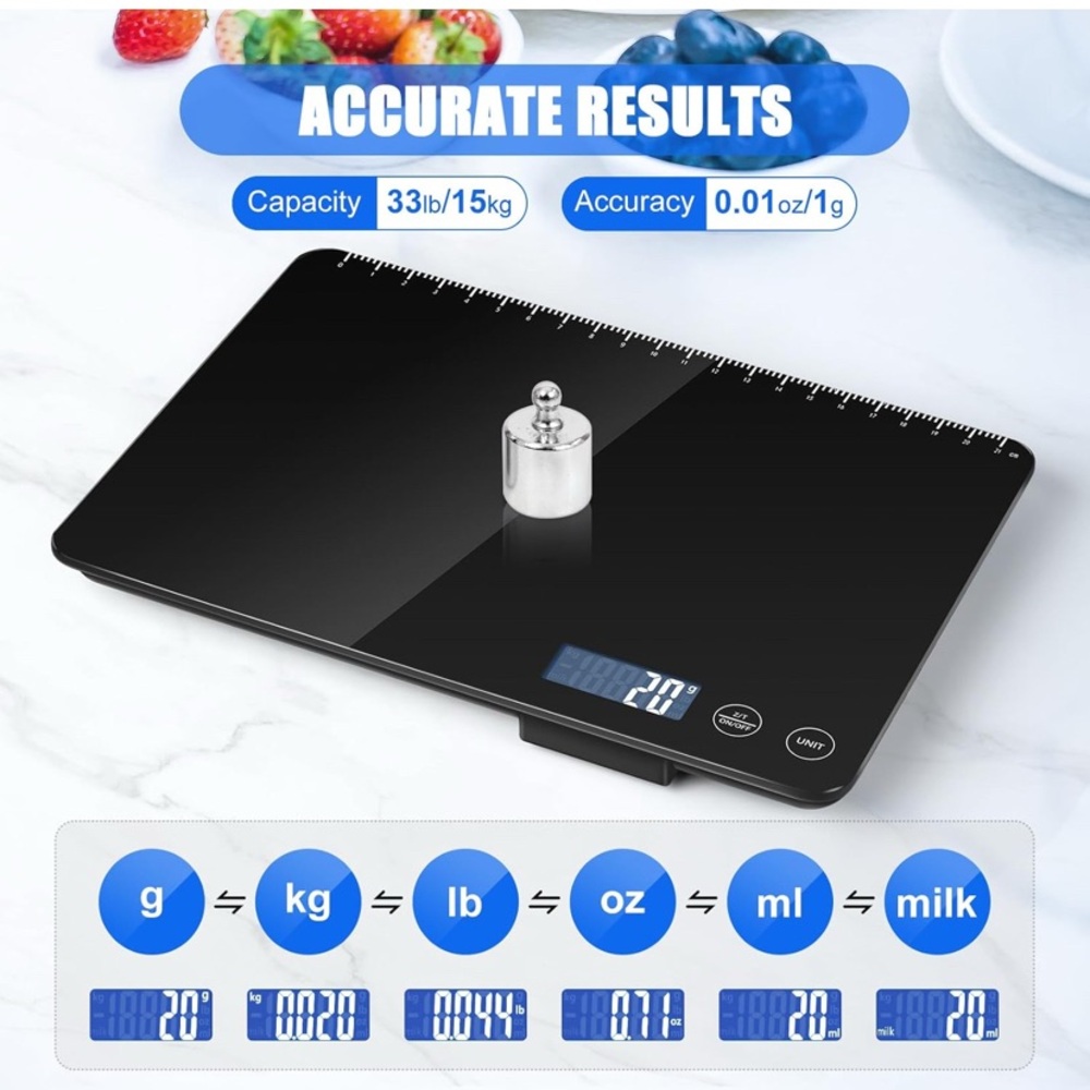 Digital Kitchen Scale, Large Capacity Food Scale, Easy Tare Function - Picture 3 of 6